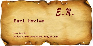 Egri Maxima névjegykártya